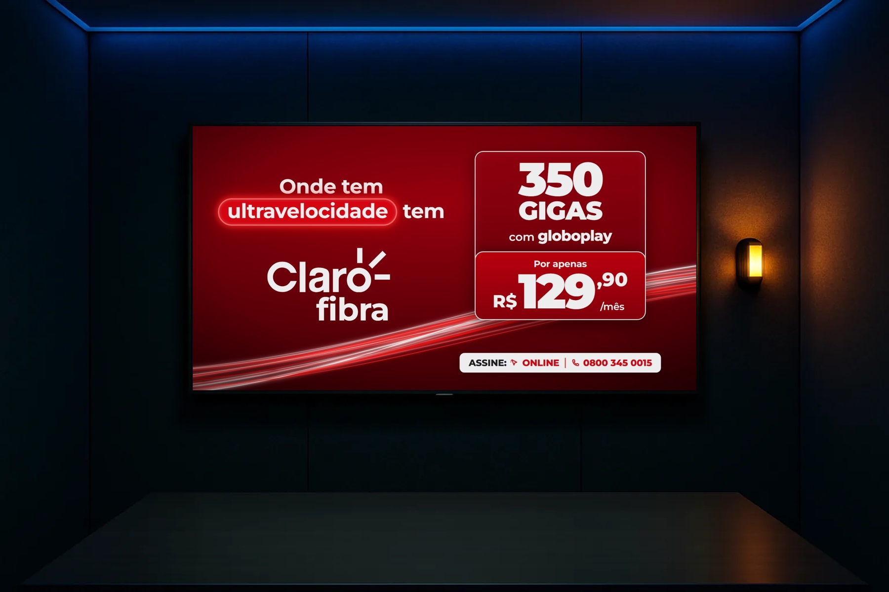 Peça Ultravelocidade em TV de sala de vendas