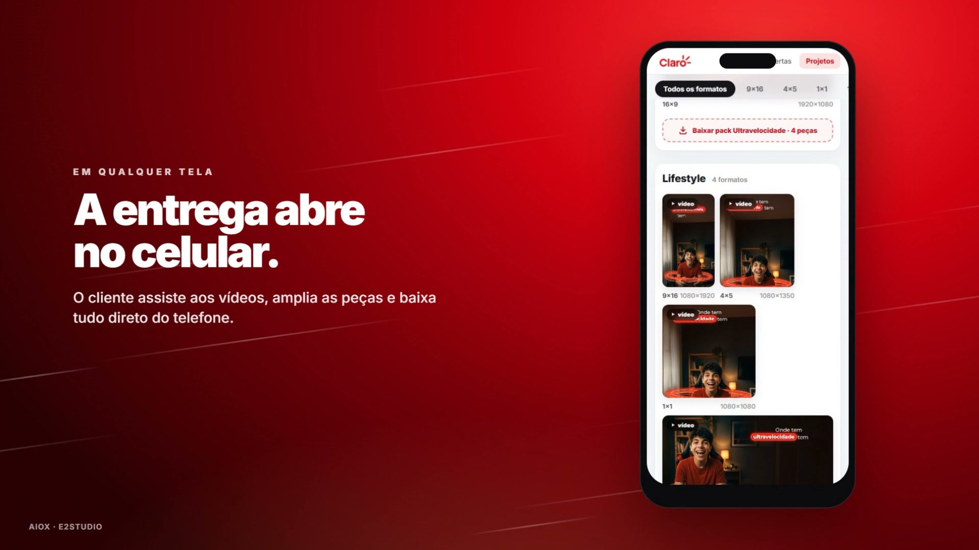 Entrega aberta no celular